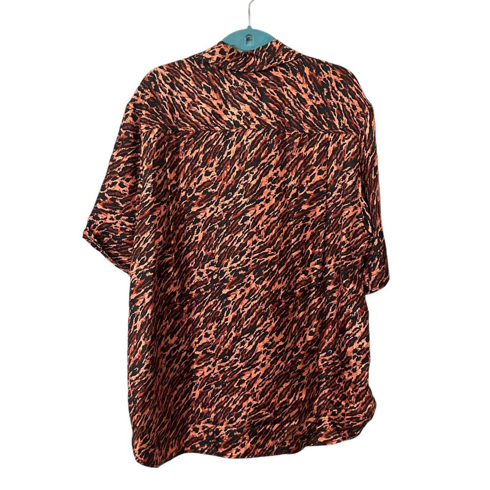 SANDRO Animal Print Buttoned Down Silk Blouse Sz 4 - Picture 6 of 7